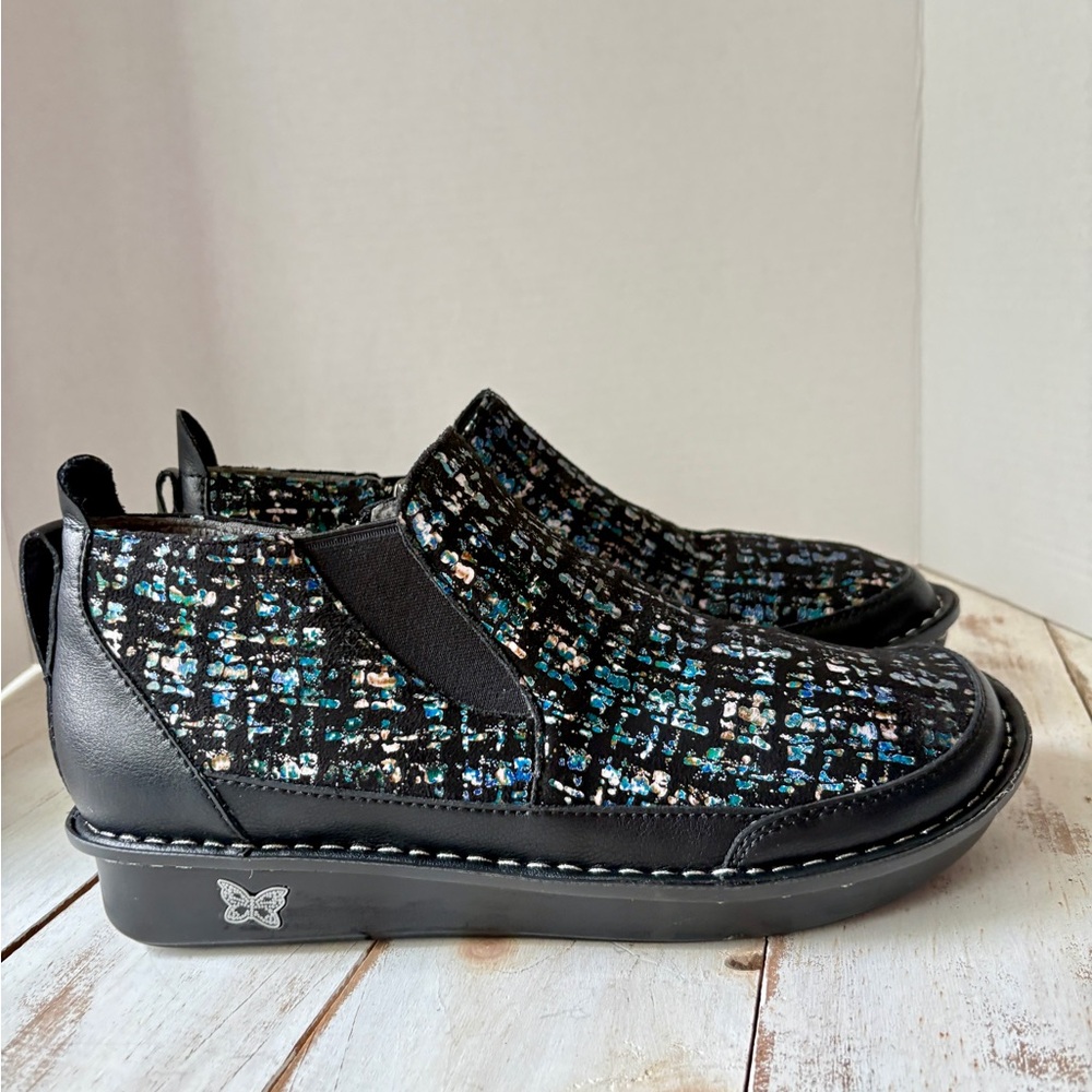 Alegria tweed Nell slip-on ankle boot leather comfort shoe PG Lite sz 41 EUC - Picture 2 of 13